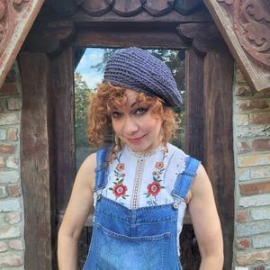 Ooak grey slouchy beanie